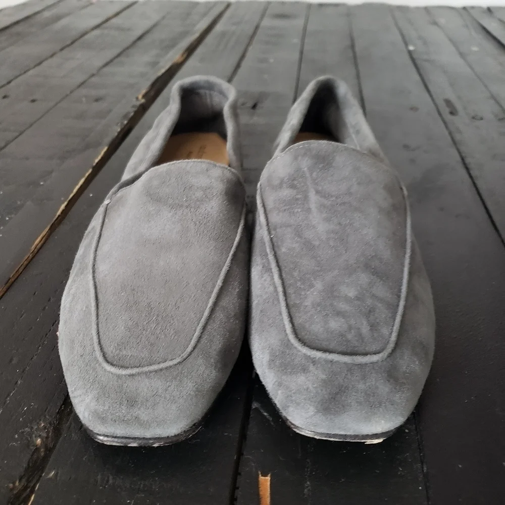Andrea Carrano Women's 36.5 Grey Suede Loafers Slip On Shoes Flats 6 Italy